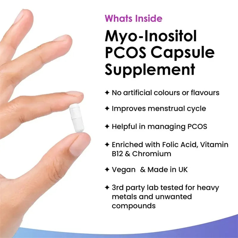 Myo-Inositol Supplement for Hormonal Balance & Ovarian Health - 120 Capsules