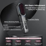 Wireless Hair Straightener Comb with Negative Ion Technology - Rechargeable