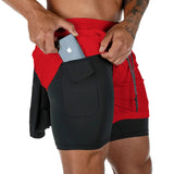 Camo Running Shorts Men 2-in-1 Quick Dry Gym Fitness Summer Workout