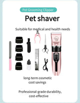Veterinary Grooming Clipper Kit - Heavy-Duty Pet Hair Trimmer for Clinics