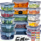 BPA-Free Food Storage Set with 24 Airtight Containers and Lids, 48 Pieces