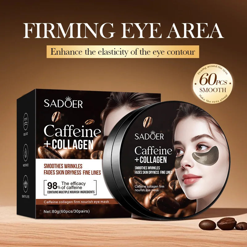 Collagen Eye Mask Caffeine Patches for Dark Circles - 10 Pairs