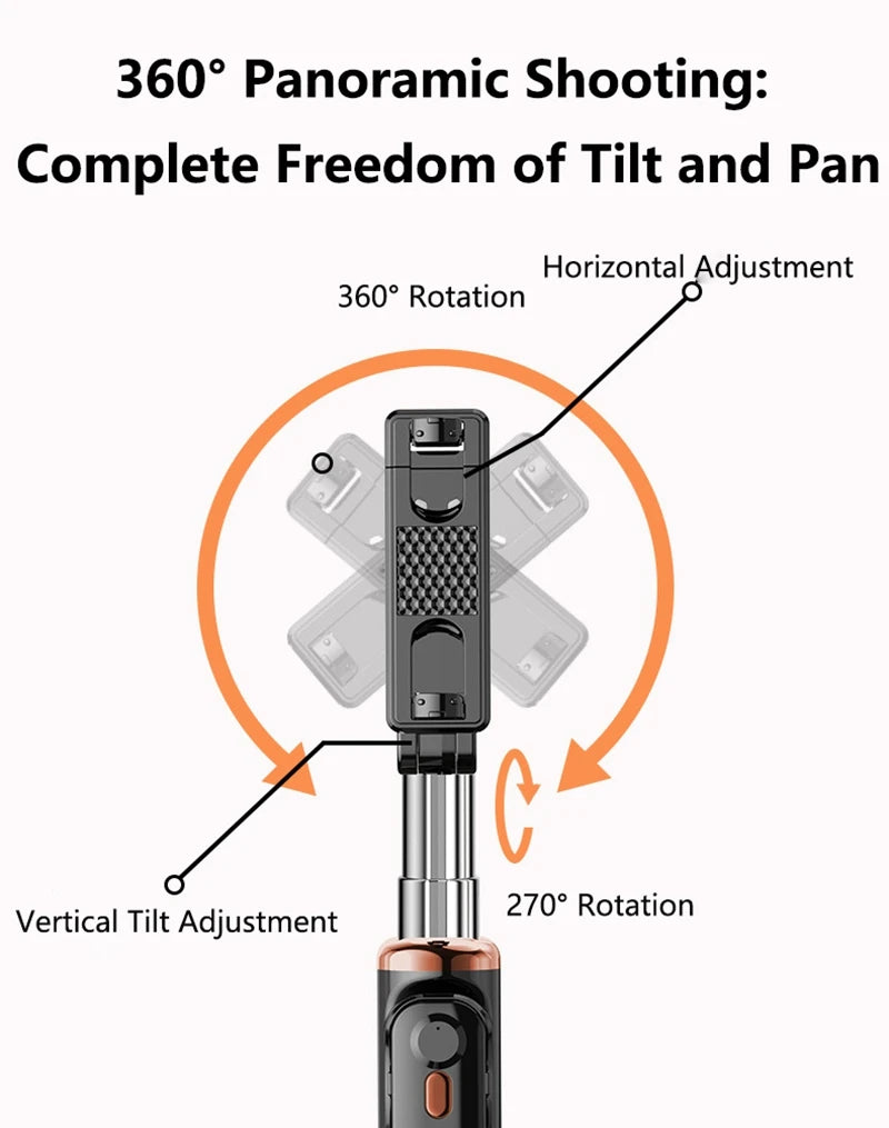 Selfie Stick Tripod 1.7m with Dual Fill Lights & Bluetooth Remote