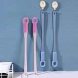 Comfort Silicone Brush Long Handle Soft Rubber Toe Gap Brush for Foot Care