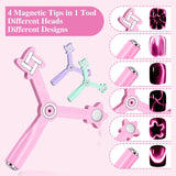 Cat Eye Nail Magnet Tool 4-in-1 for French Star Flower Nail Art Designs