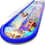 Undersea Water Dual Slip and Slide 18ft x 5ft with Splash Pad and Body Boards