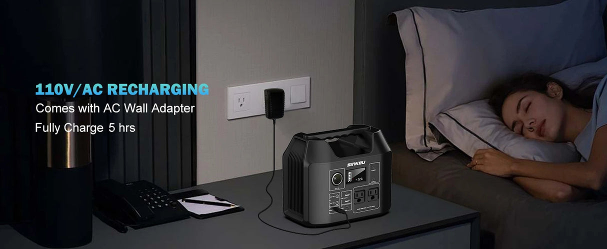 Portable Power Station 300W Solar Generator Power Bank for Camping RV CPAP