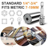 Universal Socket Wrench Set 7-19mm Power Drill Adapter Multi Tool