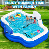 Oversized Inflatable Swimming Pool for Adults with Pump, 121 x 90 x 22 Inches