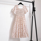 Chiffon Midi Dress for Women | Floral Print | Short Sleeve | Casual Wear