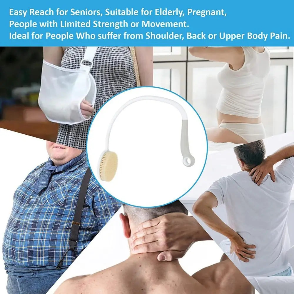 Bendable Back Shower Brush - Long Handle Exfoliating Tool for Bathing