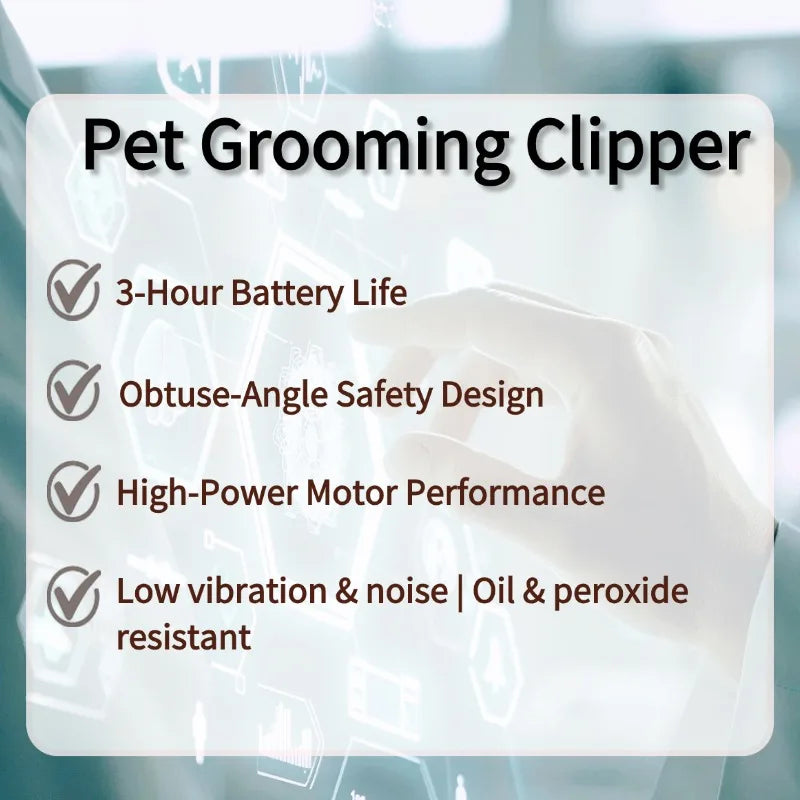 Veterinary Grooming Clipper Kit - Heavy-Duty Pet Hair Trimmer for Clinics