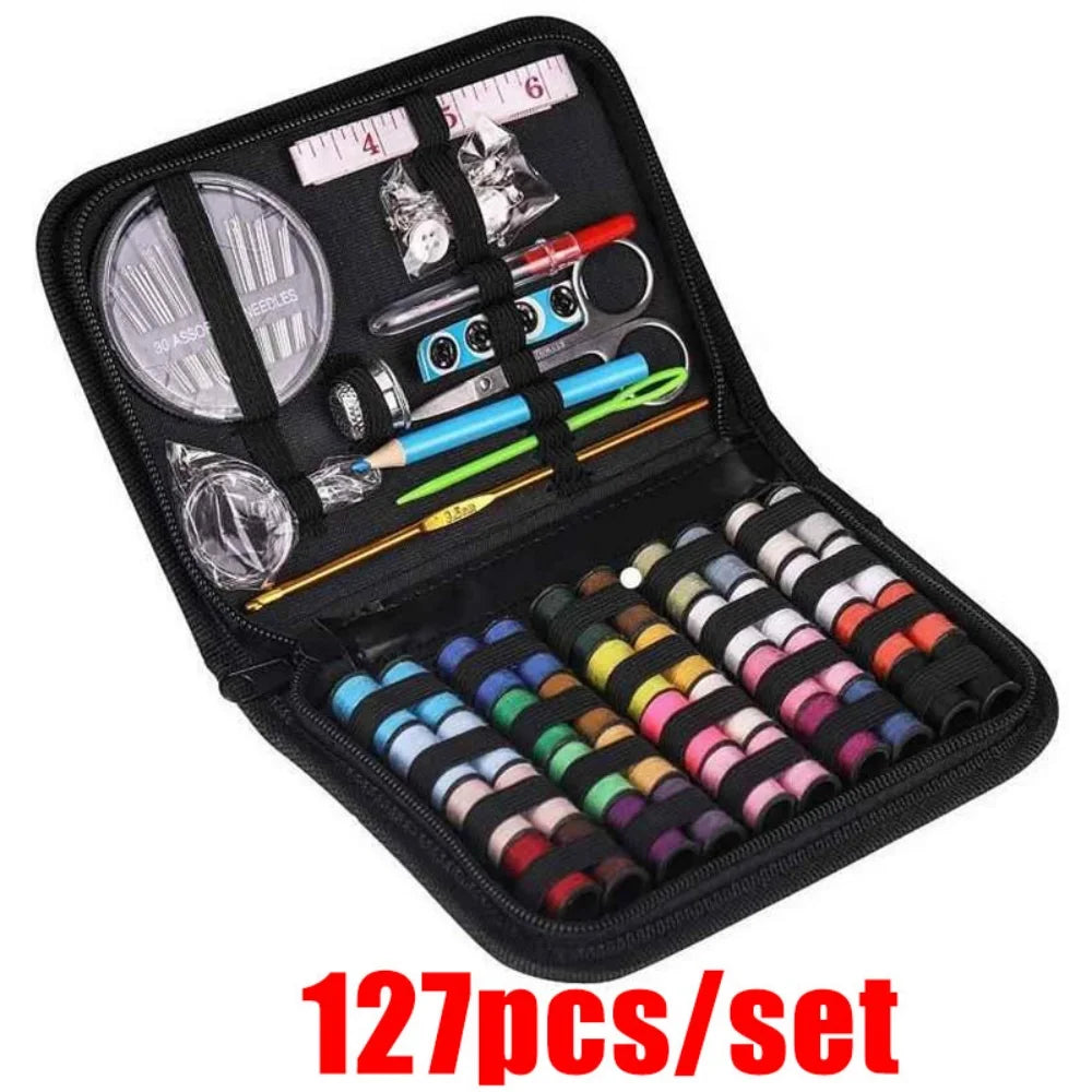 Sewing Kit Set 27pcs with Threads, Needles, Scissors & Storage Bag