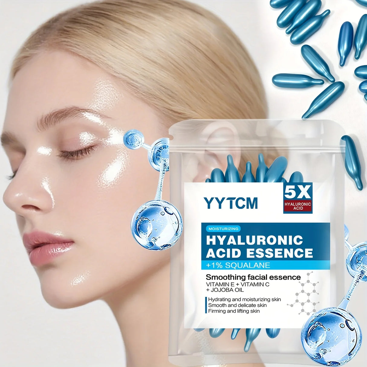 Hyaluronic Acid Moisturizing Capsules 30 Count - Brightening Essence