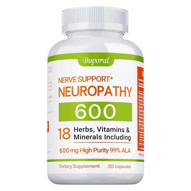 Neuropathy Support Supplement 600mg - Nervous System & Brain Function Aid