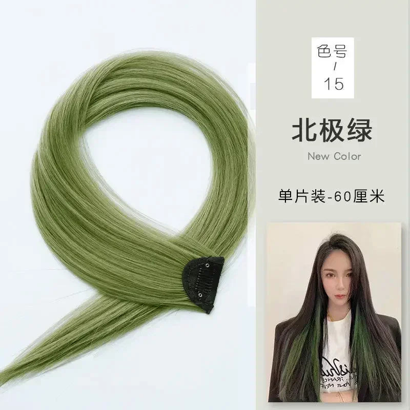 60cm Clip In Hair Extensions Synthetic Long Straight Hairpiece Accessories