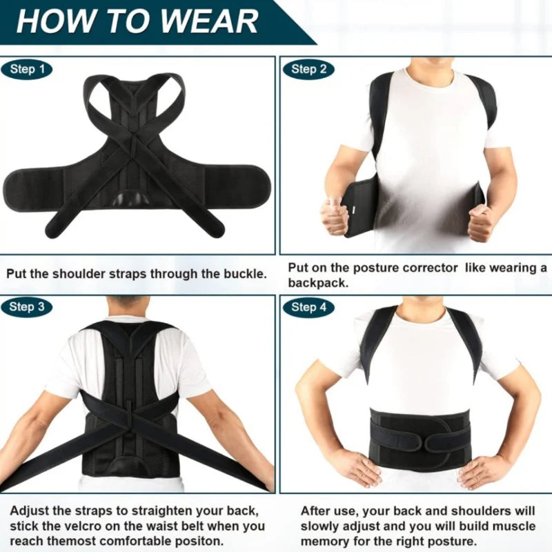 Posture Support Sitting Trainer | Adjustable Unisex Back Support Aid