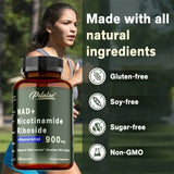 NAD+ Nicotinamide Riboside with Resveratrol - 120 Capsules for Energy Support