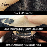 Human Hair Topper Hair Pieces 8-14 Inch Straight with Thinning Bangs