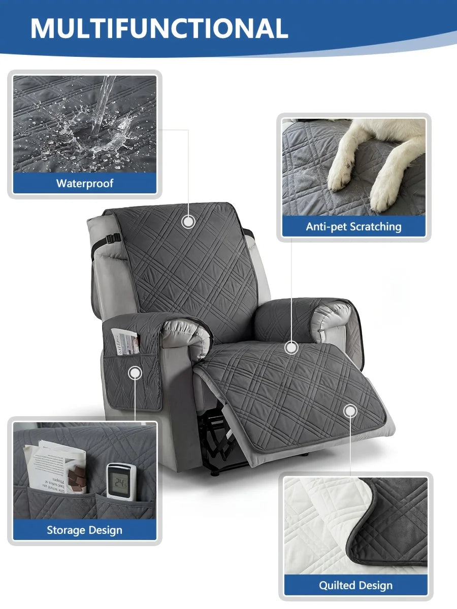 Recliner Cover with Pocket, Anti-Slip Sofa Cushion, Easy Installation