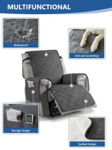 Recliner Cover with Pocket, Anti-Slip Sofa Cushion, Easy Installation