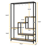 Tribesigns 5-Tier Tall Indoor Plant Stand with 10 Hanging Hooks, 70.9 Inches