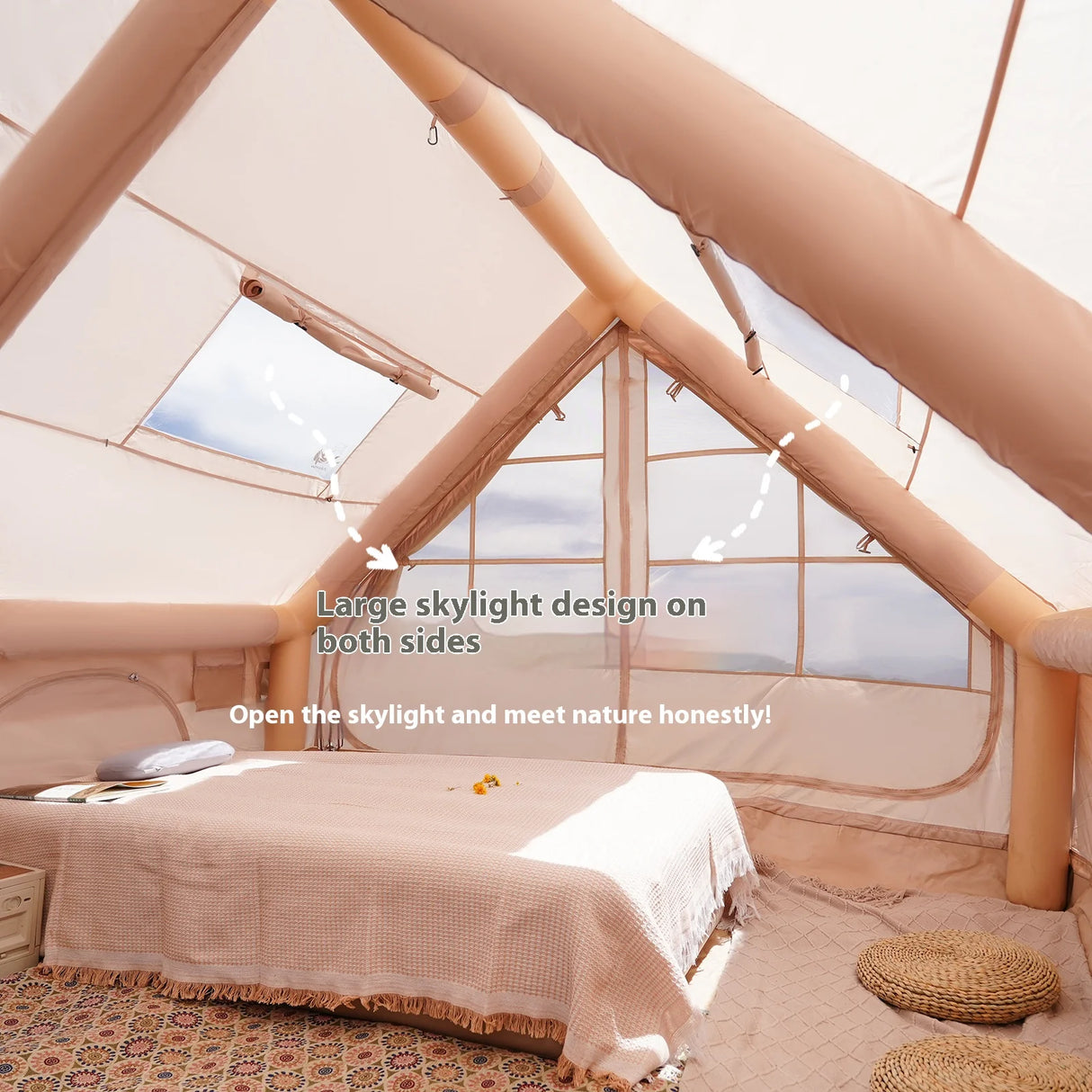 Inflatable Camping Tent for 4-8 Persons, Waterproof with Carry Bag
