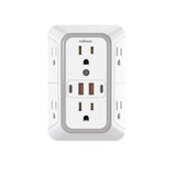 Power Strip with 6 AC Outlets & 4 USB Ports, Multi Socket Fast Charging