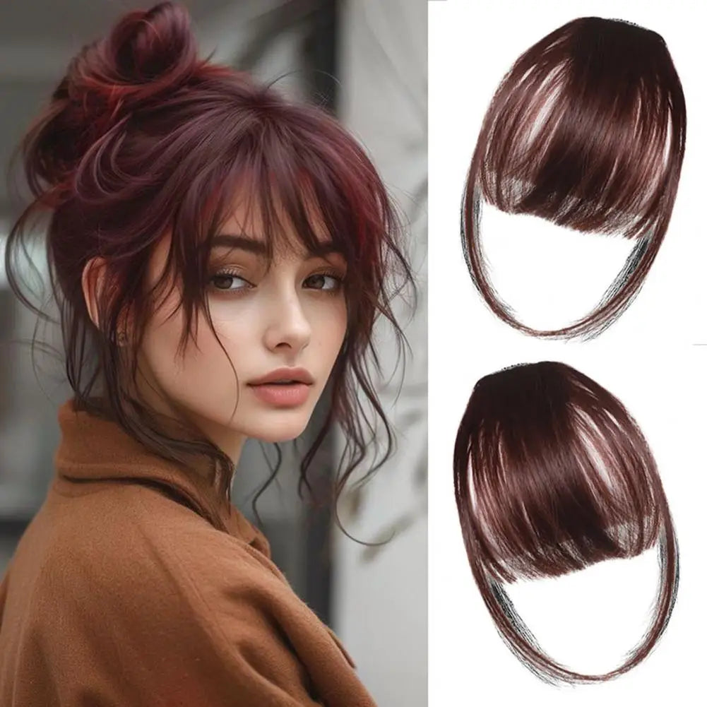 Women Clip-in Bangs Natural Wispy Hair Extensions Fringe Wig Hairpieces
