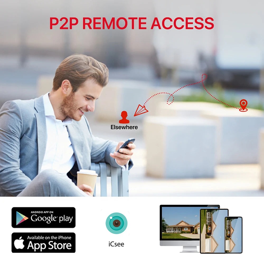 4K HD Wifi PTZ Camera 8MP Dual Lens Outdoor AI Auto Tracking Surveillance