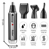 Rechargeable 4-in-1 Nose Trimmer Beard & Ear Hair Removal for Men