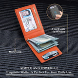 Slim Wallet for Men - RFID Blocking Leather Bifold Front Pocket Wallet