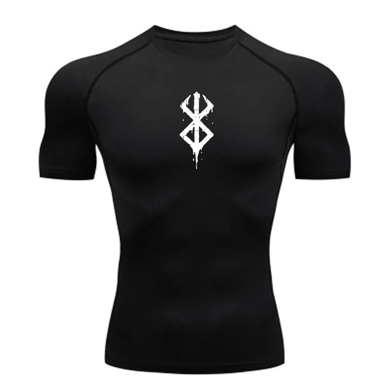 Men's Quick Dry Compression Shirt Short Sleeve Gym Workout T-Shirt