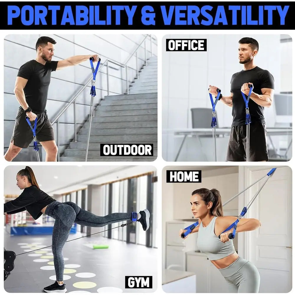 Exercise Bands Kit with Handles, Door Anchor, Ankle Straps for Fitness