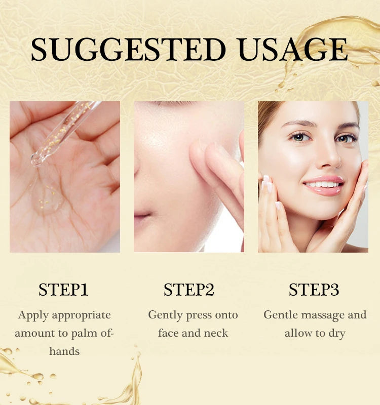 24K Gold Face Serum Niacinamide Hyaluronic Acid Anti-Wrinkle Skin Care