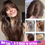 Human Hair Toppers for Women, 5x9cm Clip-in Hairpieces for Volume