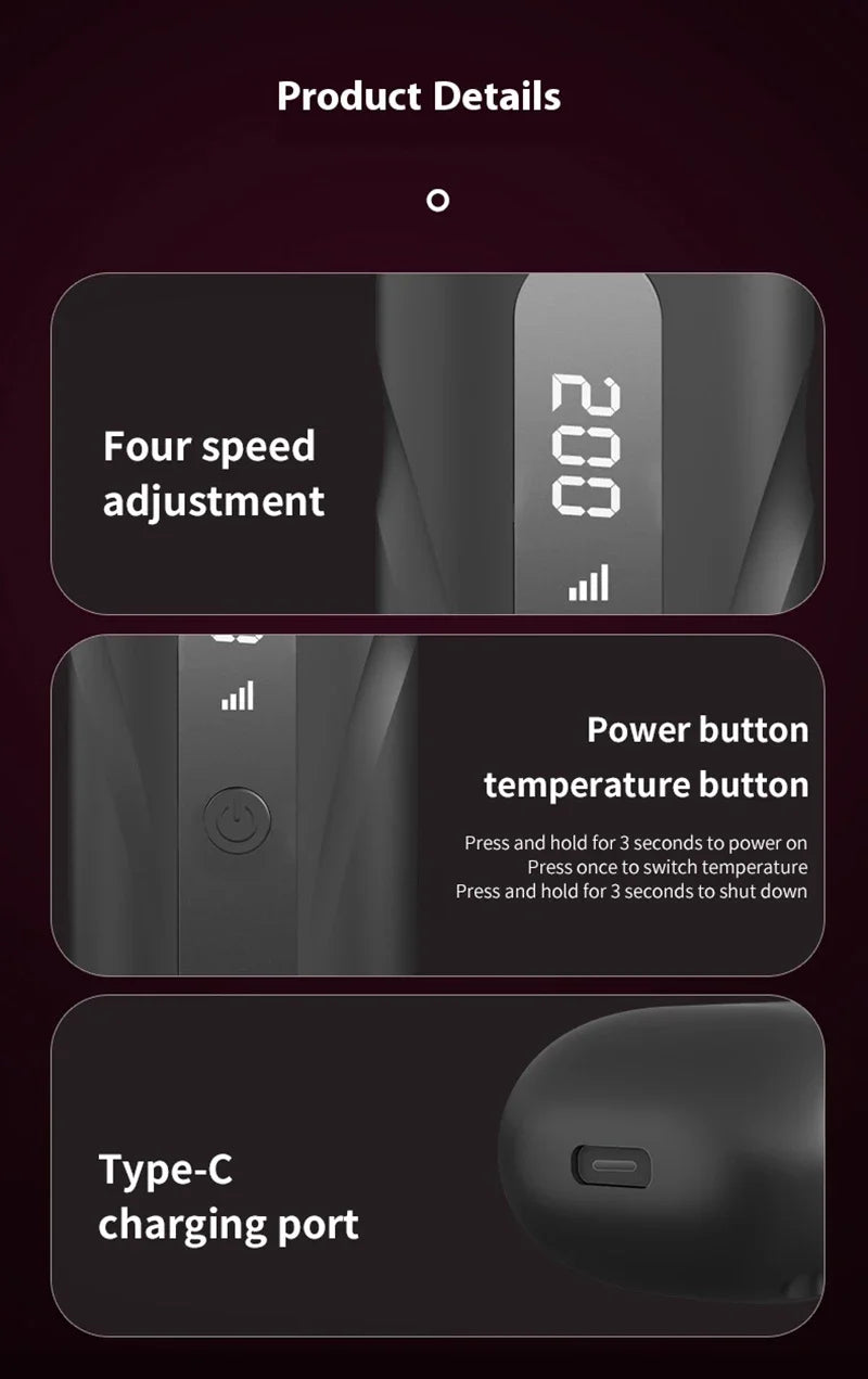 Wireless Hair Straightener Comb with Negative Ion Technology - Rechargeable