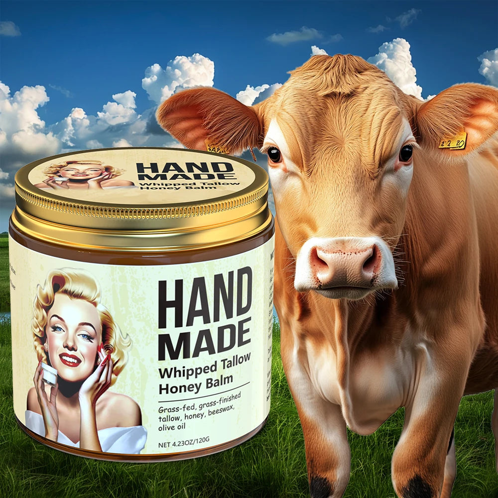 Handmade Honey Whipped Tallow Face Cream 4oz Moisturizing & Nourishing