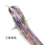 Rainbow Hair Tinsel Kit - Colorful Glitter Extensions for Braiding - 66 Strands