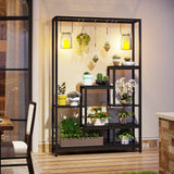 Tribesigns 5-Tier Tall Indoor Plant Stand with 10 Hanging Hooks, 70.9 Inches