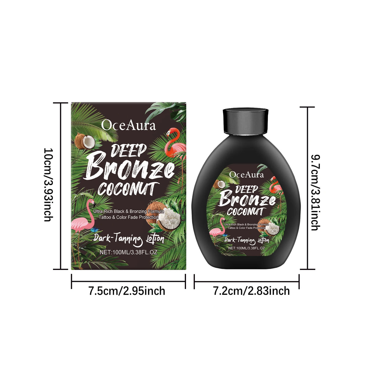 Coconut Oil Tanning Lotion Moisturizer for Deep Bronze Glow 8oz