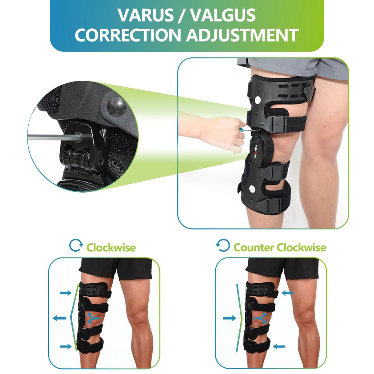 NEENCA Adjustable Knee Support Brace for Stability & Comfort - Unisex