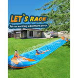32FT Outdoor Water Slide for Kids and Adults, PVC Material, Blue and Yellow