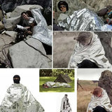 Emergency Thermal Poncho Blanket Lightweight Water Resistant Camping Mat