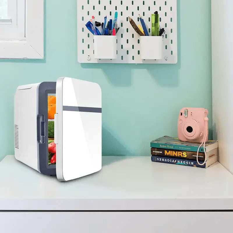 10L Portable Mini Fridge for Bedroom, Compact Design with Low Noise