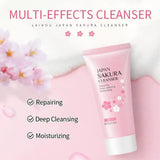 Sakura Skin Care Set with Cleanser, Serum, Eye Cream, Facial Cream - Travel Kit