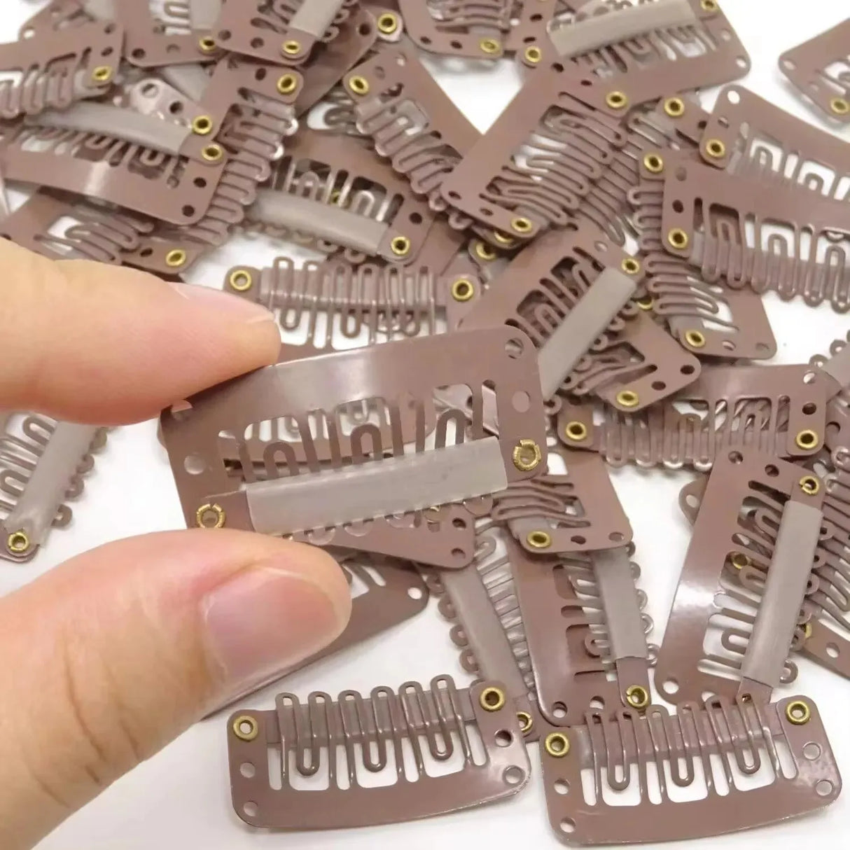 Hair Extension Clips 50 Pcs 23/28/32mm Rubber Metal Snap Accessories