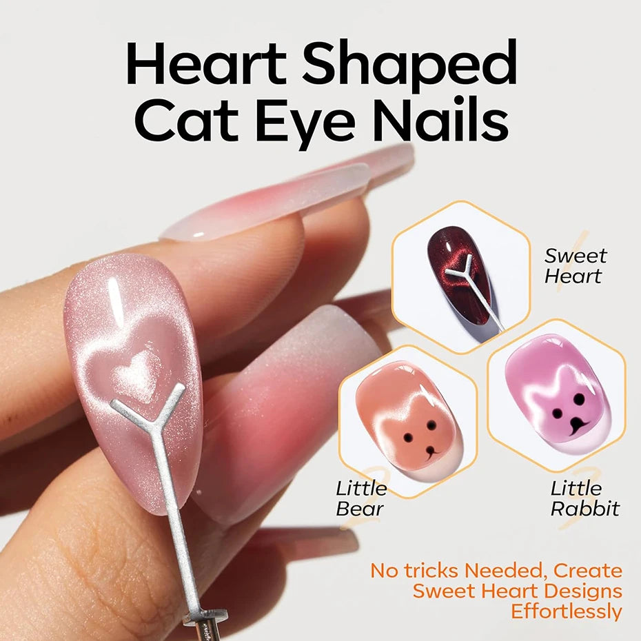 Cat Eye Nail Magnet Tool Set - 6pcs for French Tips & Gel Polish Manicure