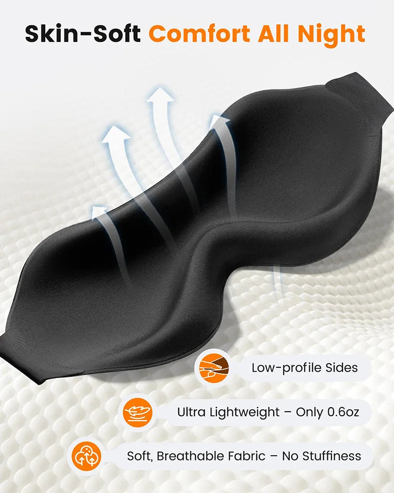 3D Adjustable Sleep Mask for Men and Women, Light Blocking Eye Mask