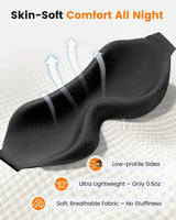 3D Adjustable Sleep Mask for Men and Women, Light Blocking Eye Mask
